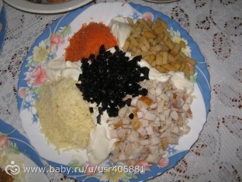 Салат горками с сухариками рецепт с Салат горками с сухариками рецепт с