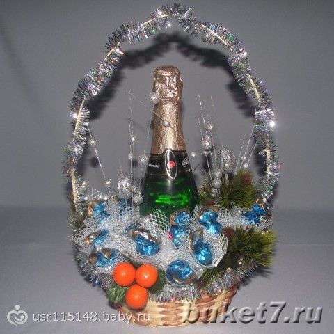 Шампанское в корзине своими руками Шампанское в корзине своими руками