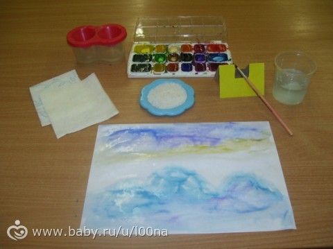 Рисование акварелью и солью мастер класс Рисование акварелью и солью мастер класс