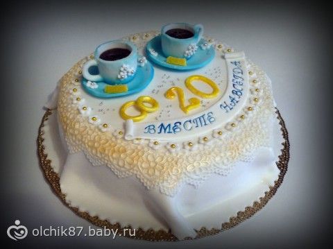 Торт на фарфоровую свадьбу из мастики фото Торт на фарфоровую свадьбу из мастики фото