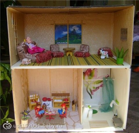 Кукольный домик из коробки Кукольный домик из коробки