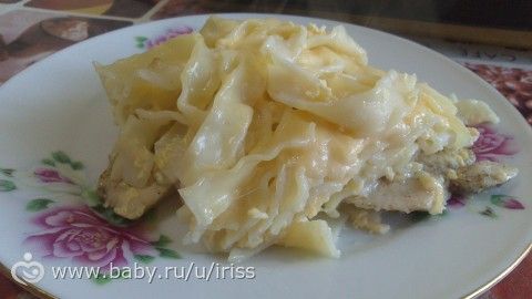 Запеканка с макаронами и кур филе