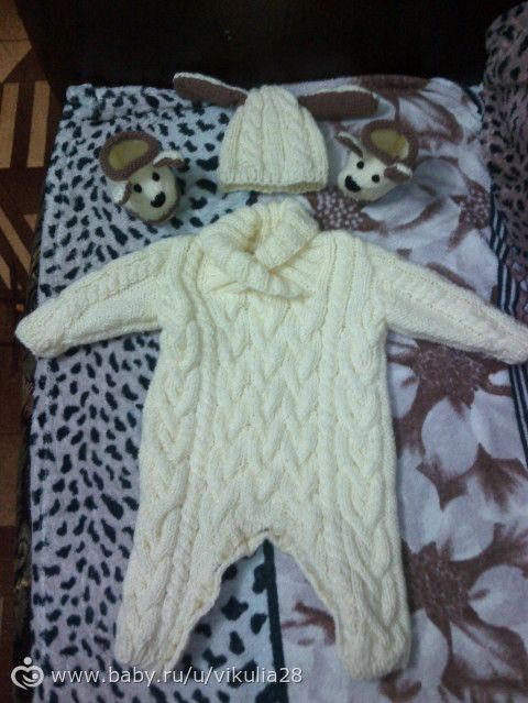 комбинезон, пинетки, шапка