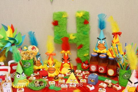 Оформления дня рождения в стиле Angry Birds