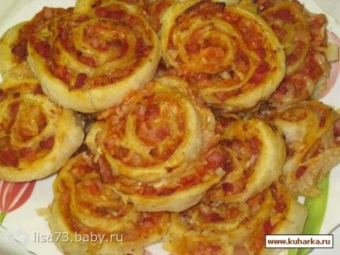 Рецепты рулетиков слоеного теста фото
