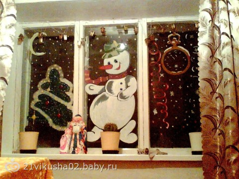 Рисуем На Окнах К Новому Году Гуашью