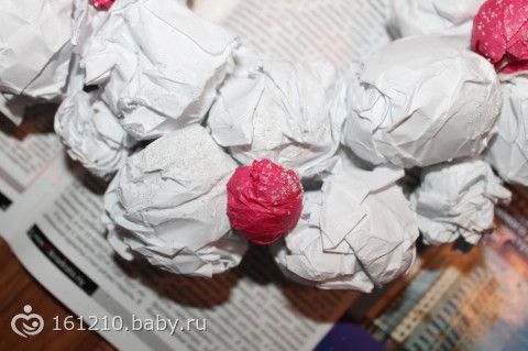 Рождественский ВЕНОК из СнеЖков. Своими руками.