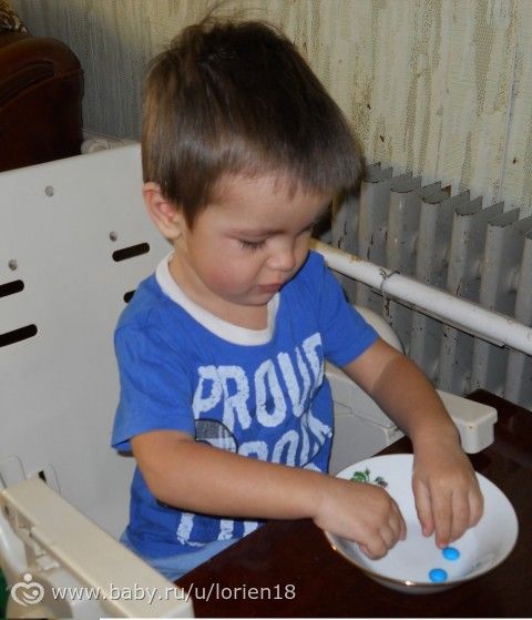 Изучили с сыном синий и голубой цвета)))